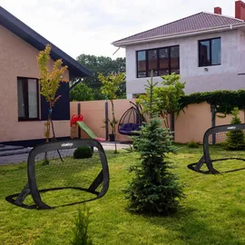 Relaxdays Fußballtor-Set Schwarz 77 x 122 x 83 cm