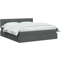 vidaXL LED-Speicherbett 140 x 200 cm Dunkelgrau