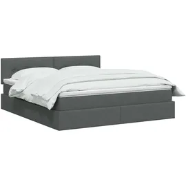 vidaXL LED-Speicherbett 140 x 200 cm Dunkelgrau