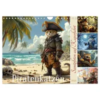 Calvendo Piratenkatzen- Samtpfoten auf Kaperfahrt (Wandkalender 2026 DIN A4