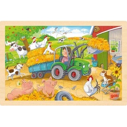 Goki 57420 - Einlegepuzzle Kleiner Traktor