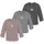 normani Outdoor Sports 3er Pack Baby Merino Longsleeve Taupo in Anthrazit/Grau/Rosa | Gr.: 110/116