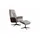 KAWOLA Relaxsessel FERREIRA Leder 78 x 106 x 78 cm grau mit Hocker