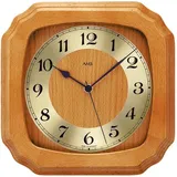 Funkwanduhr AMS "F5866/9", braun (kirschbaumfarben), Wanduhren, B/H/L: 26cm x 5cm x 26cm, Quarz,Holz,Glas,Buche kirschbaumfarben,Wohnzimmer,Made in Germany,Flur
