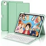 FOGARI Tastatur Hülle für iPad Air 13 (M3) 2025/iPad Air 13 (M2) 2024, iPad Pro 12.9 6./5./4./3. Gen, Magnetische Bluetooth Abnehmbar Tastatur, Deutsches QWERTZ, Hellgrün