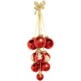 Krebs Glas Lauscha Weihnachtsornamente Kugelgehänge Rot 10-tlg. 27cm