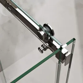 SoGood doporro Duschkabine Schiebetür Dusche Eckdusche 90x120x195cm Duschabtrennung mit Schiebetür inkl. 4cm Duschtasse ESG-Sicherheitsglas Klarglas 4-P... - Transparent