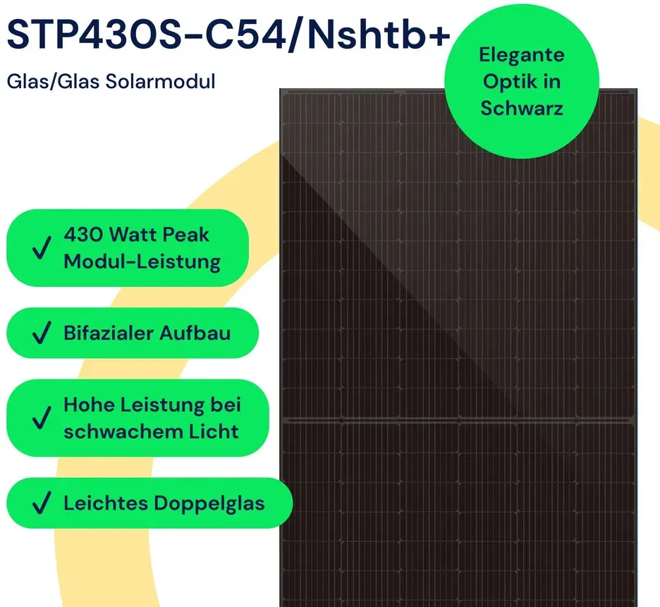 Solarmodul - bifazial - 430Wp