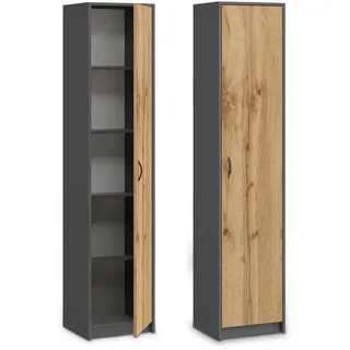 home collective Mehrzweckschrank, Anthrazit, Eiche, Holz, 35x180x40 cm, Waschküche, Mehrzweckschränke