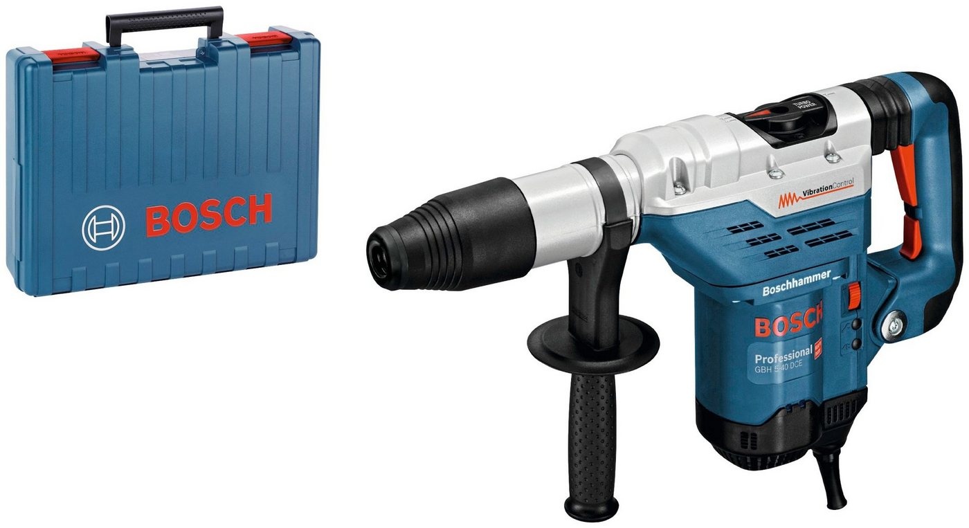 Bosch Professional Bohrhammer GBH 5-40 DCE Professional, 230 V, max. 340 U/min, (1-tlg), Turbo-Power, mit SDS max blau