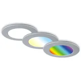 Briloner 3er Set LED Bad Einbaustrahler IP65 Dimmbar RGB CCT Chrom-Matt