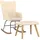 vidaXL Schaukelsessel Modell 1 Polyester 70 x 100 x 80 cm Creme mit Hocker