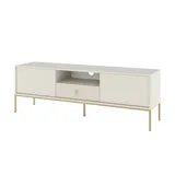 Möbel Kraft Maglione TV-Lowboard 154 cm Beige Metall/MDF/Spanplatte/Holzwerkstoff