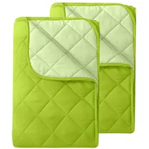 Wometo 2 Stück Microfaser Sommer Steppbett 155x220 – grün und hellgrün / OEKO-TEX / kochfest 95° / Leichtsteppbett für heiße Tage / ohne Bezug verwendbar