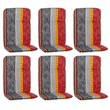 beo Gartenmöbel-Auflage Elmira  (Hochlehner, 6 Stk., L x B x H: 114 x 47 x 5 cm, Baumwolle, Polyester, Rot/Orange/Grau)