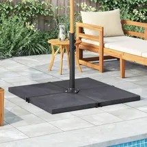 vidaXL Sonnenschirm-Gewichtsplatte Granit 25 kg Schwarz