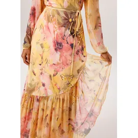 Aniston CASUAL Wickelkleid Braun/Mehrfarbig 42