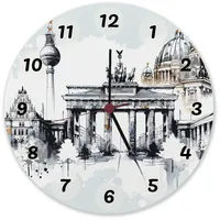 Speecheese Skyline Berlin Wanduhr aus Alu Stilvolle Wanduhr aus