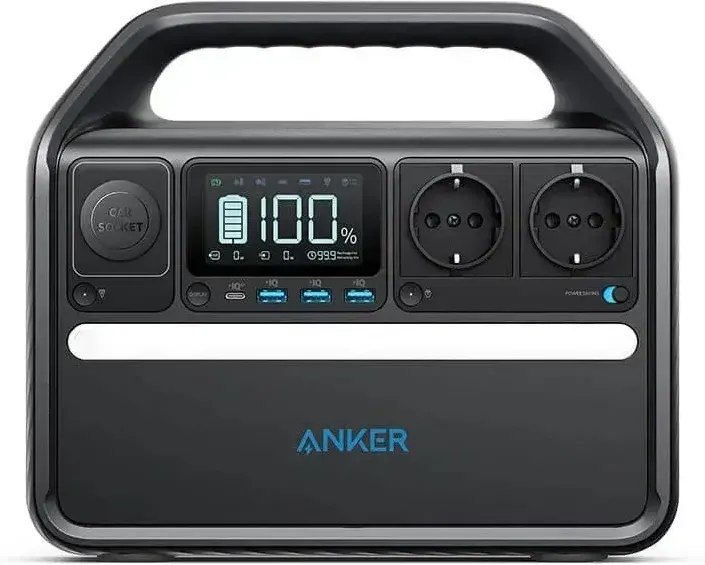 Anker 535 PowerHouse Powerstation mit 512Wh, 500W AC, LiFePO4, 3000 Zyklen, 7 Anschlüsse, USB-C 60W, LED-Licht, Solar-kompatibel