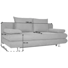 CARRYHOME Schlafsofa REUTLINGEN & B/H/T ca. 196,00x74,00x90,00