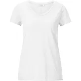 richroyal T-Shirt Baumwolle, U-Ausschnitt, für Damen, 100% WHITE, L