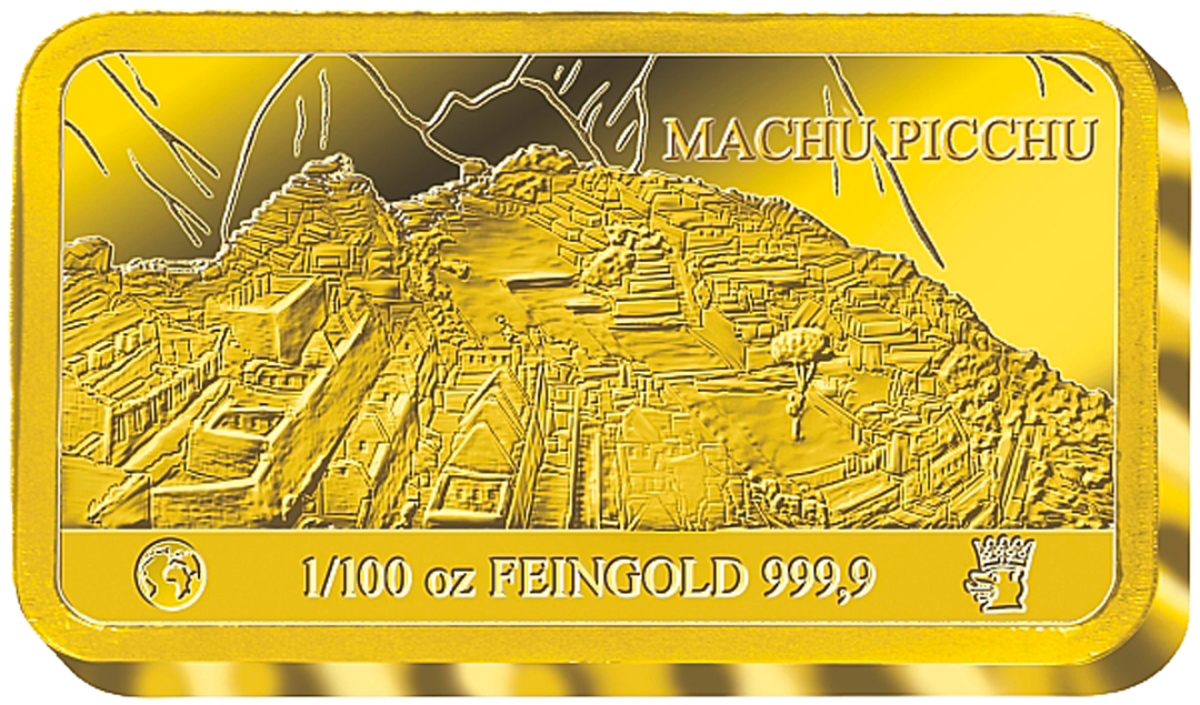 Mysterien der Weltgeschichte – Gold-Gedenkbarren "Machu Picchu"