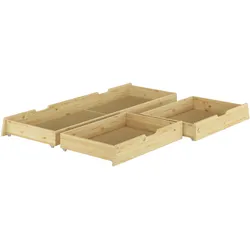 Erst-Holz Bettkasten für Doppelbetten - 3-teilig - Kiefer Natur - 90.10-S8