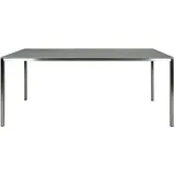 Tisch Delgado Sit Mobilia Gestell Edelstahl, Tischplatte Keramik grau silber, Designer Paulo Johann, 74x180x80 cm