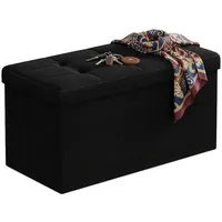 Relaxdays Sitzbank aus Stoff Schwarz