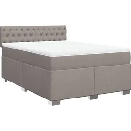 vidaXL Boxspringbett mit Matratze Taupe 140x200 cm Stoff
