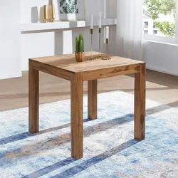 KADIMA DESIGN Esstisch MUMBAI Massivholz Sheesham 80 cm Esszimmer-Tisch Holztisch Design Küchentisch Landhaus-Stil