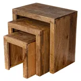levandeo Beistelltisch Braun Mangoholz 45 x 30 x 45 cm