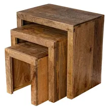 levandeo Beistelltisch Braun Mangoholz 45 x 30 x 45 cm