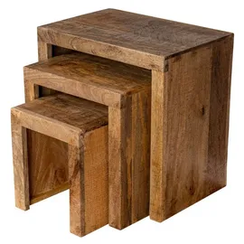 levandeo Beistelltisch Braun Mangoholz 45 x 30 x 45 cm