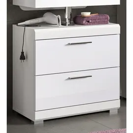 inn.furn Waschbeckenunterschrank Shawn 60 x 56 cm Weiß Hochglanz
