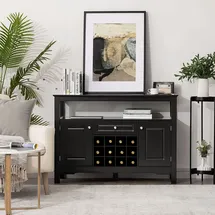 Costway Sideboard 116 x 82 x 40 cm Schwarz