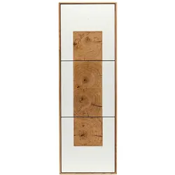 Wohnzimmer Hängeschrank in Weiß Eiche Massivholz