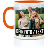 Tasse personalisiert mit eigenem Foto personalisierte Tasse mit Foto Geschenk für Freundin Geschenke Frauen Fototasse bedrucken Muttertagsgeschenk Fototasse Fotogeschenke Kaffeetasse (Orange)