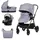 Chipolino Kombikinderwagen 3 in 1 Infinity i-Size Babyschale Babywanne Sportsitz grau
