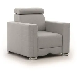 Fun Möbel Fernsehsessel CANTON Stoff 94 x 92 x 0 cm Grau mit Kissen