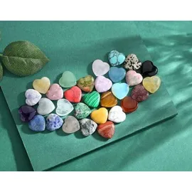 luxuskollektion 30 Herz Kristall Edelsteine Heilstein Chakra Meditation