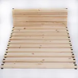 TUGA - Holztech metallfreier Zirben Rollrost Lattenrost Naturholz bis 300kg Flächenlast (Gurtband montiert, 120 x 200)