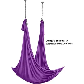 Vevor Aerial Yoga Hängematte Set 8 x 2,8 m, Lila Aerial Yoga Swing Air Fliegen, Indoor Aerial Yoga Hammock Swing 1000 kg Max. Tragfähigkeit, inkl. & Stahlkarabiner & Alu-Drehgelenk