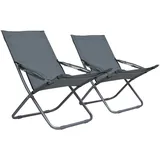 Teenpull – Klappbare Strandstühle 2 Stk. Stoff Grau