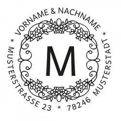 Monogrammstempel - Blumendekor - Trodat 4642