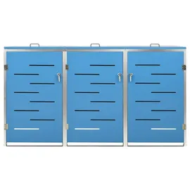 vidaXL Mülltonnenbox für 3 Tonnen 207 x 77,5 x 115 cm blau