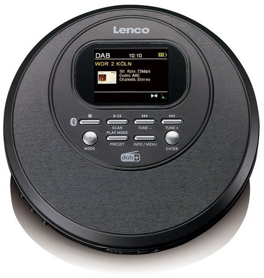 Lenco CD-500BK CD-Player (HD-Auflösung, Bluetooth 5.0, DAB+/FM, Bass Boost, Anti-Schock & 8Std. Akkulaufzeit) schwarz