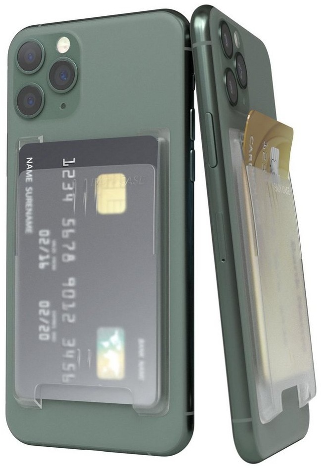 EAZY CASE Smartphone Cardholder Smartphone-Halterung, (selbstklebendes Kartenetui für Handy Etui Handyhülle Transparent Klar) weiß