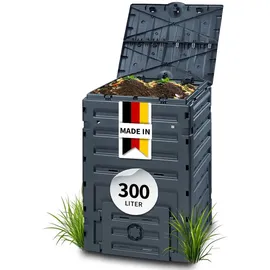 GARANTIA ECO-Master Kunststoff Komposter 300 Liter schwarz - Komposter Garten, Abfall & Recycling, Schnellkomposter, Komposteimer, Biomüll, Thermokomposter, Biomüll Behälter, Kompost, Garten