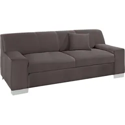 2-Sitzer DOMO COLLECTION "Bero", grau (stone), B:193cm H:74cm T:85cm, Zierkissen: Im jeweiligen Bezugsstoff, Struktur fein (100% Polyester), Feinstruktur (100% Polyester), Luxus-Microfaser (100% Polyester), Sofas